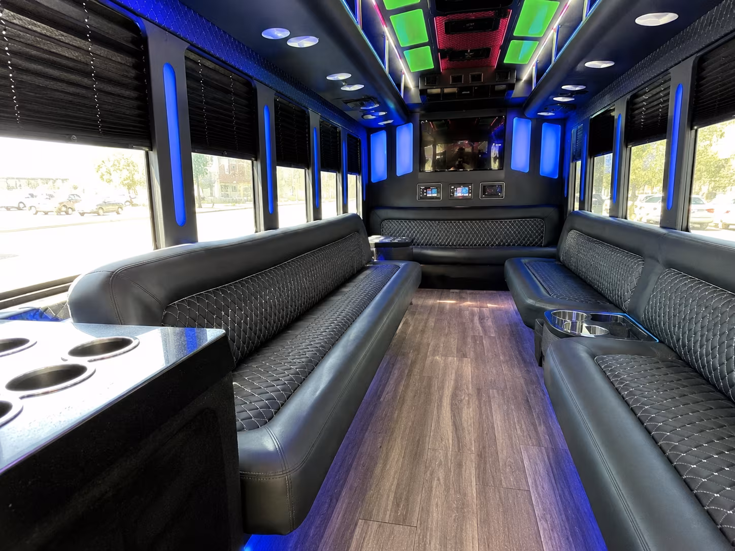 margate 15 passenger party bus inside