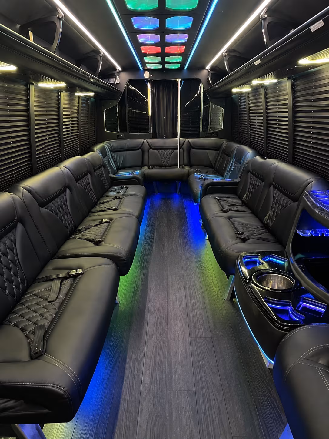 margate 20 passenger party bus interior