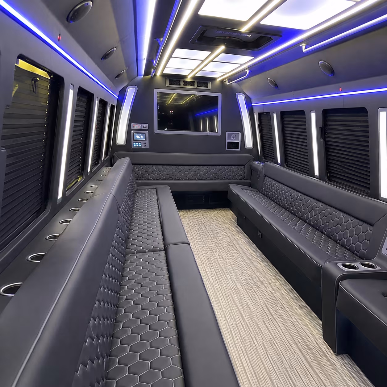 margate 40 passenger party bus inside