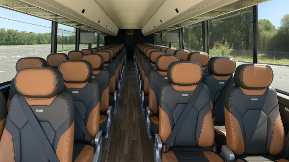 Interior of Charter Bus Company Margate's 50 Passenger Charter Bus in Margate