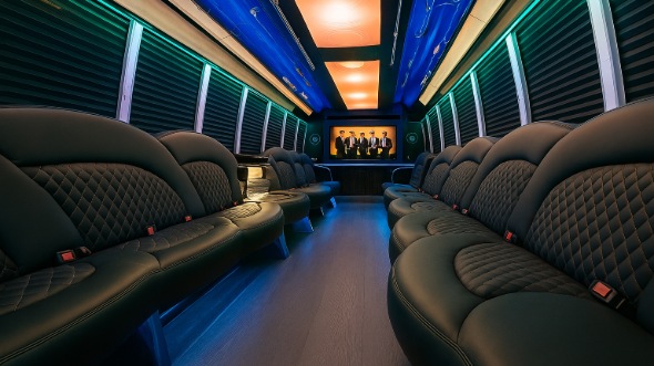 Interior of Charter Bus Company Margate's Party Bus in Margate