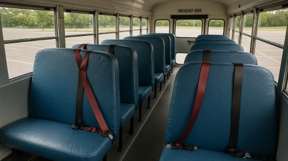 Interior of Charter Bus Company Margate's School Bus in Margate